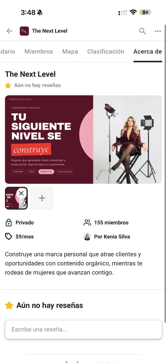 Comunidad privada The Next Level con 155 miembros